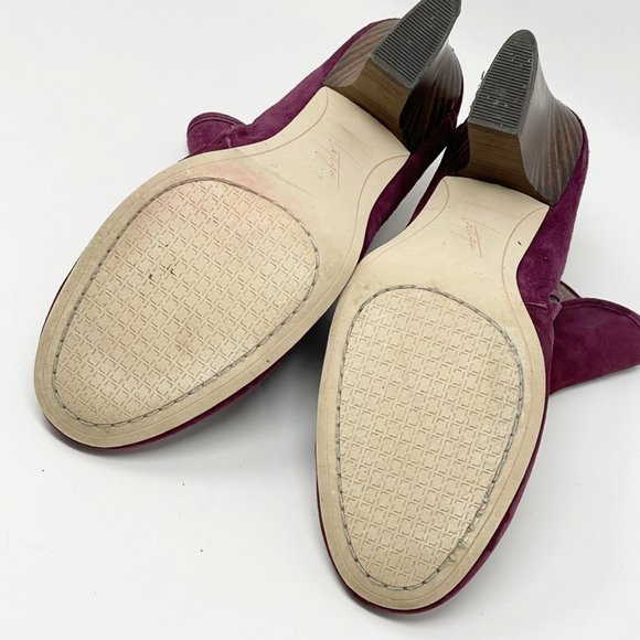 Latigo Womens Maroon Suede Leather Side Zip Heel Bootie "Ganet" Size 8.5 - Picture 10 of 11